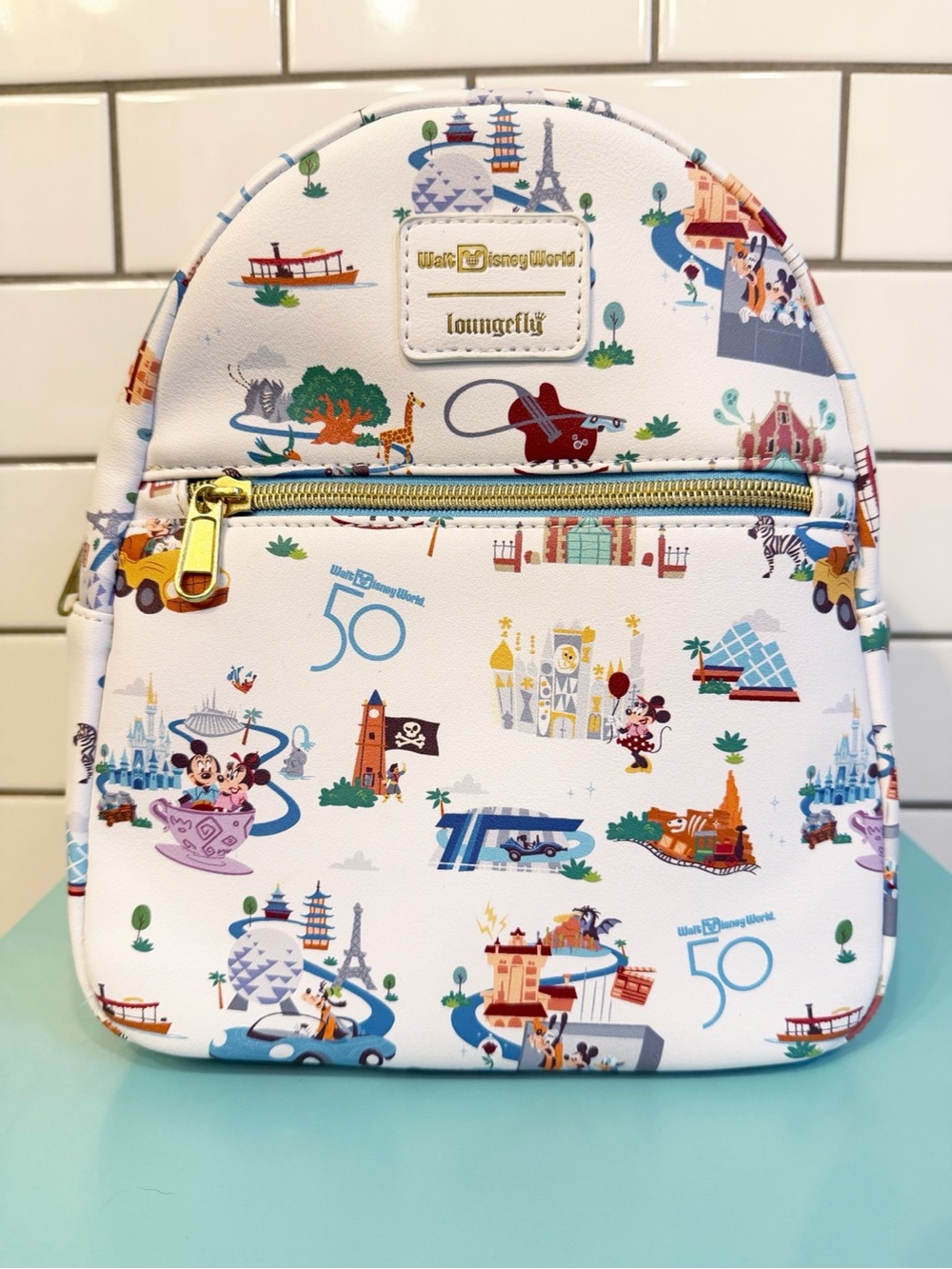 Loungefly Walt Disney World 50th Anniversary Attractions Mini Backpack